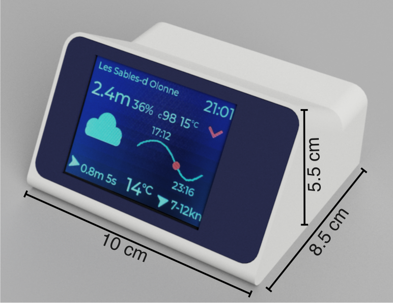 Marine Display dimensions — 10 x 8.5 x 5.5 cm